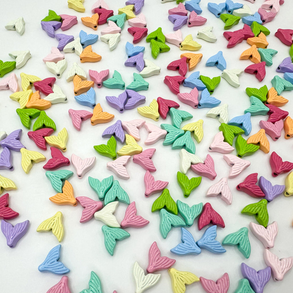 Mermaid Tail Metal Beads 10mm Pastel Painted Scales 20pcs 3