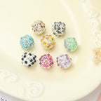 Round Rhinestone Beads 16mm Clustered Crystal Alloy 10pcs 2
