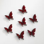 Butterfly Rhinestone Beads 20mm Colorful Alloy Embedded 10pcs 6