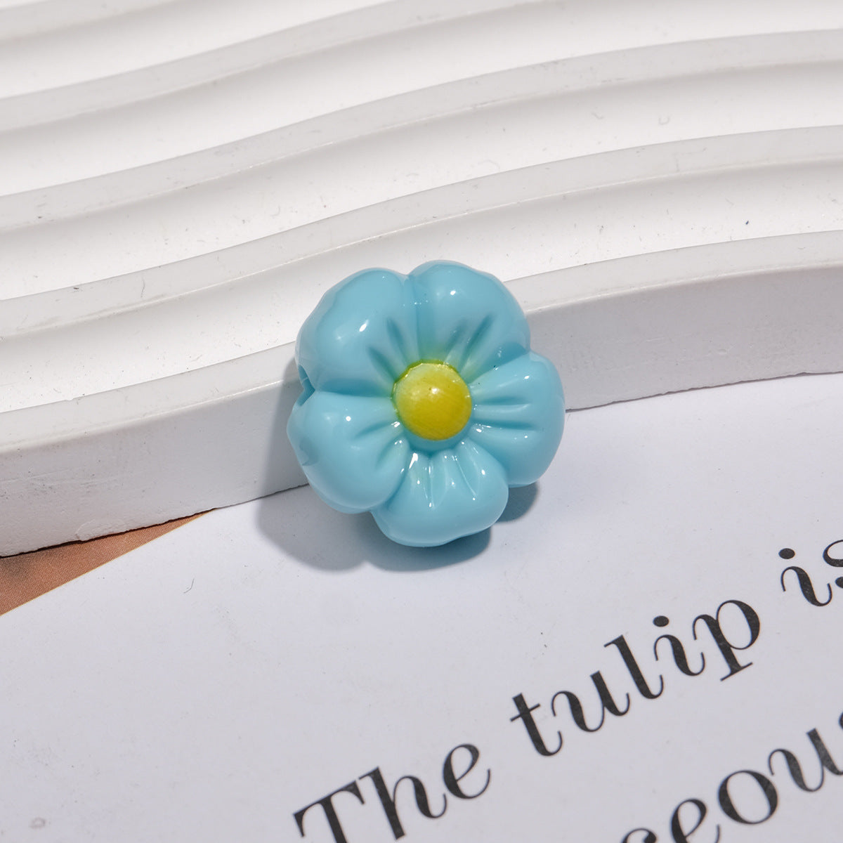 Colorful 3D Cherry Blossom Acrylic Beads 19mm Flower 20pcs 7