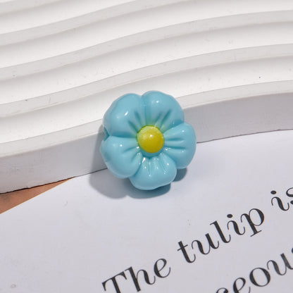 Colorful 3D Cherry Blossom Acrylic Beads 19mm Flower 20pcs 7