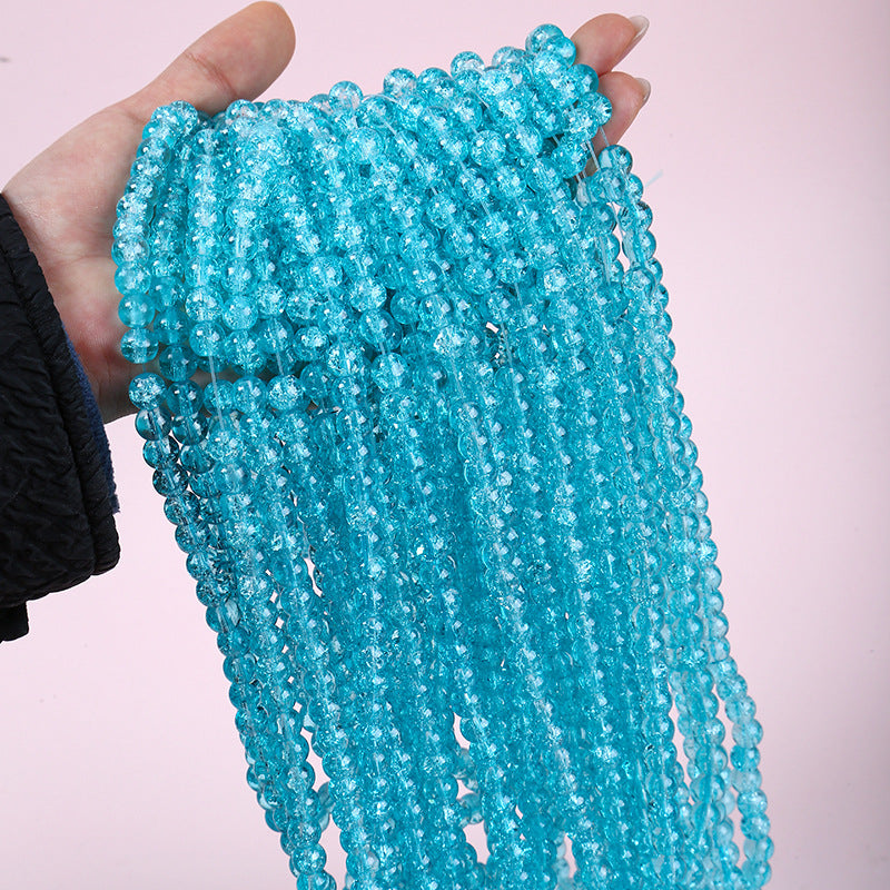 Crackle Round Glass Beads 8mm Gradient Dual Color Translucent 100pcs 19