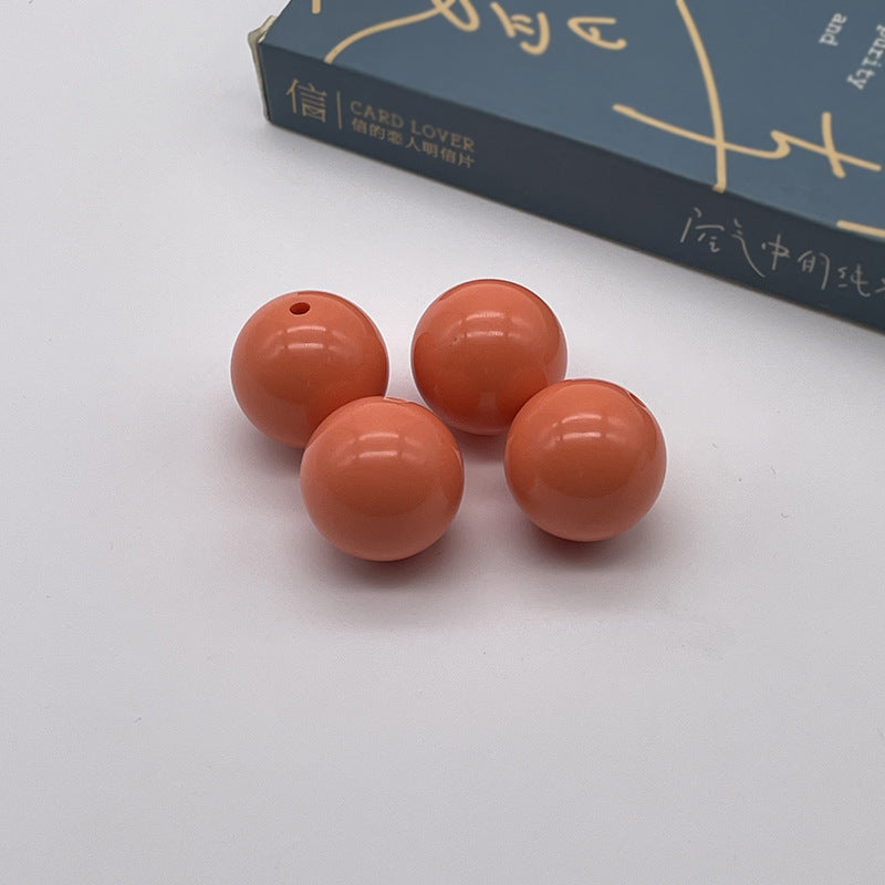 Opaque Bubblegum Beads 20mm Solid Color Glossy Mixed 113pcs 29