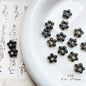 Forest Series Gilded Lampwork Glass Beads Nature Inspired Vintage 10pcs 25