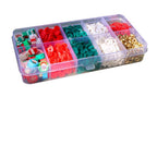Christmas Heishi Clay Beads 6mm Polymer Holiday Motifs 1box 10grids 5