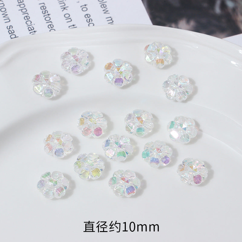 Transparent Faceted Plum Acrylic Beads 10mm Colorful Assorted 50pcs 16