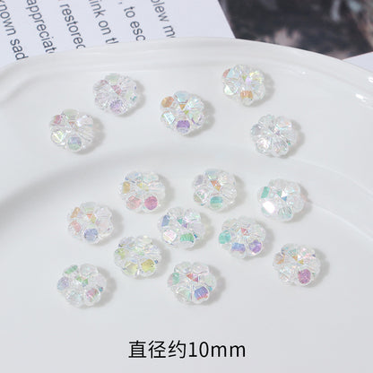 Transparent Faceted Plum Acrylic Beads 10mm Colorful Assorted 50pcs 16