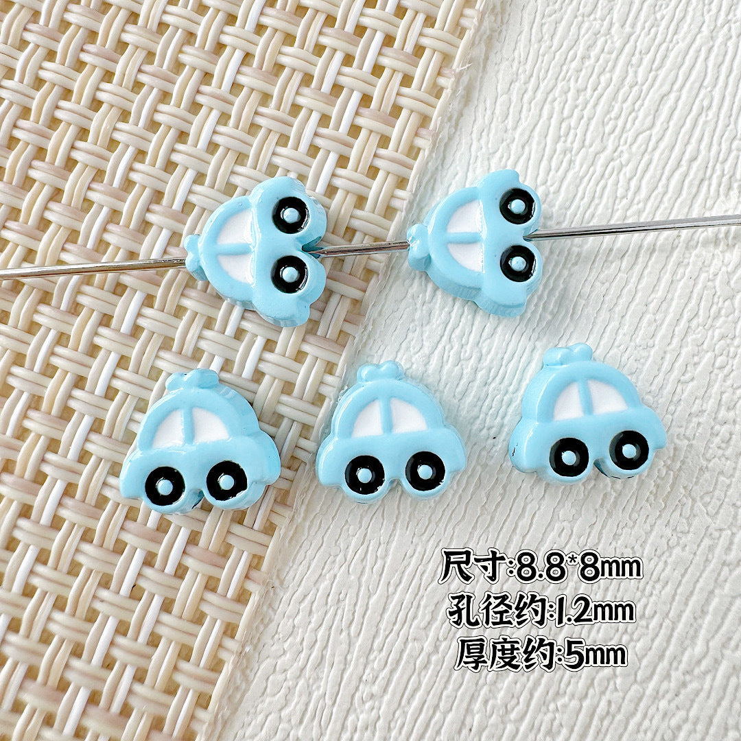 Car and Plane Metal Beads 8mm 16mm Baking Painted Alloy 20pcs 8