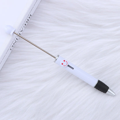 Beadable Pen Plastic Colorful Heart Top Black Ink 150mm 6