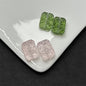 Square Glass Beads 13x23mm Transparent Electroplated Pastel 100pcs 4
