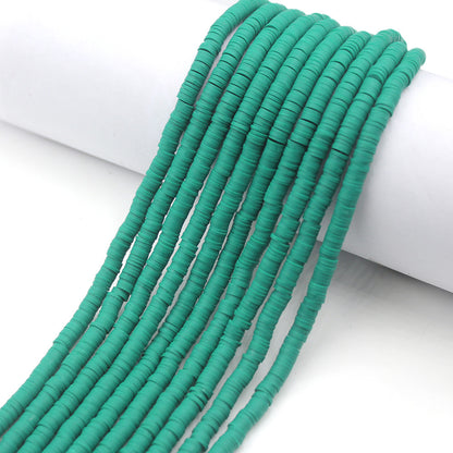 Flat Clay Beads 6mm Solid Color Polymer Spacer Beads 10strands 37
