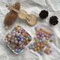 Crackle Glass Beads Round 8mm Textured Shimmer Mixed Colors 50pcs 14