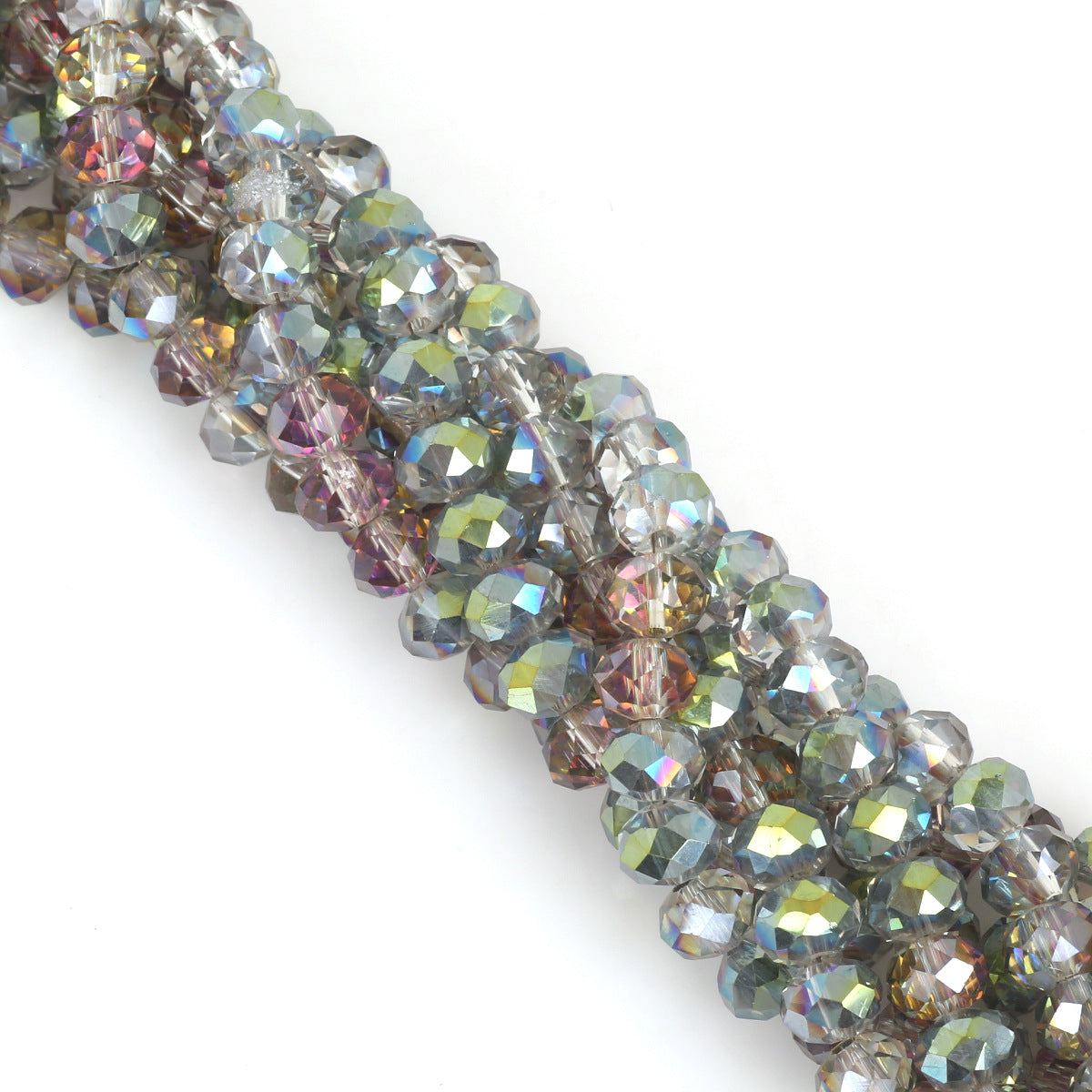 Glass Faceted Spacer Beads 8mm Iridescent Plating 26