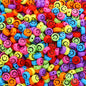 Smiling Face Flat Acrylic Beads 7x4mm Colorful Mixed 200pcs 13