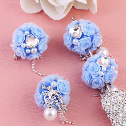 Flower Cluster Round Clay Beads 22mm Tassel Rose Gem 5pcs 8