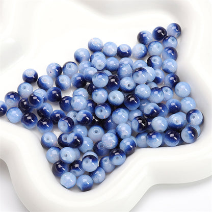 Crackle Round Glass Beads 8mm Multicolor Mixed 30pcs 23