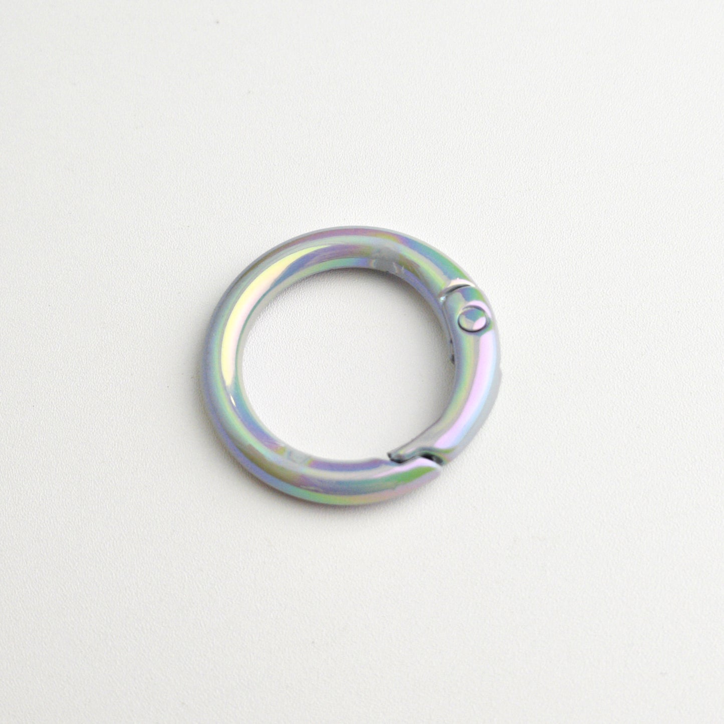 Alloy Iridescent Plating Spring Key Rings 20mm and 25mm 10pcs 23