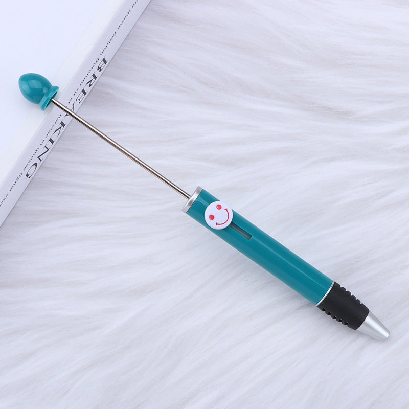 Beadable Pen Plastic Colorful Heart Top Black Ink 150mm 15