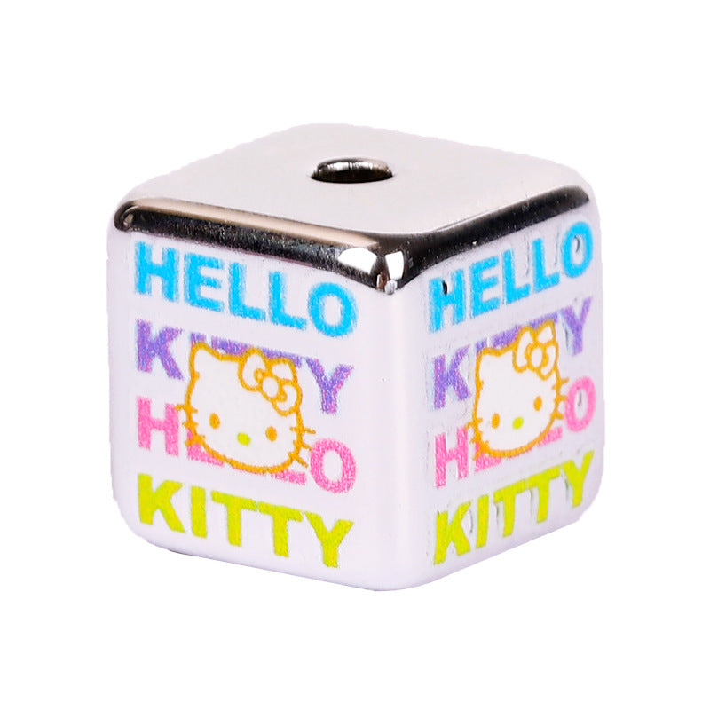 Cartoon Square Acrylic Beads 14-15.5mm Hello Kitty Printed 10pcs 3