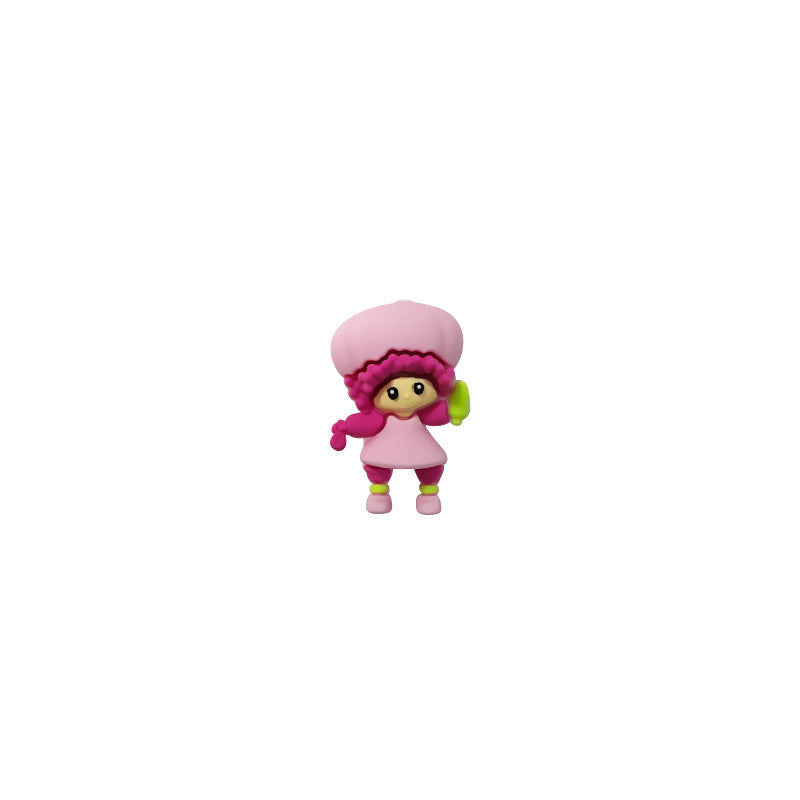 Silicone 3D Focal Beads Strawberry Girl Trophy Best Queen Wearing Crown 20pcs 8