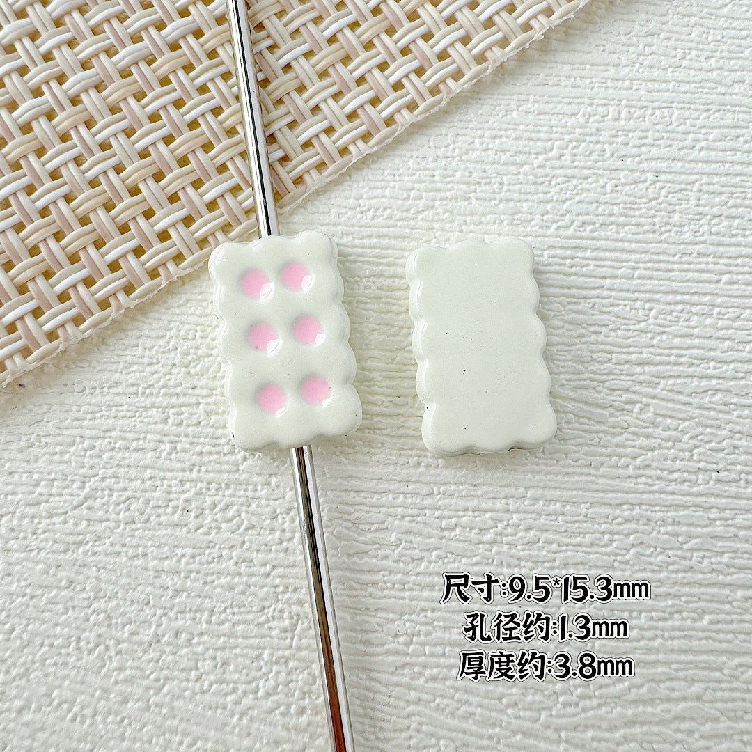 Baking Painted Cookies and Twisted Bow Metal Beads 15mm 21mm 20pcs 6