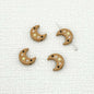 Star Moon Metal Beads 14mm Painted Glossy Celestial 10pcs 17