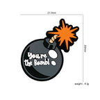 Silicone Focal Beads Simulated Bomb Glossy Black Orange Fuse 20pcs 3
