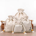 Cotton Linen Drawstring Bags Colorful Lotus Print 8x10-12x15cm 2pcs 5