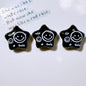 Embossed Star Acrylic Beads 26mm Black and White Tone 10pcs 10