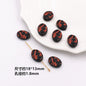 Painted Acrylic Beads Black Red Series Carved Patterns 100pcs 8