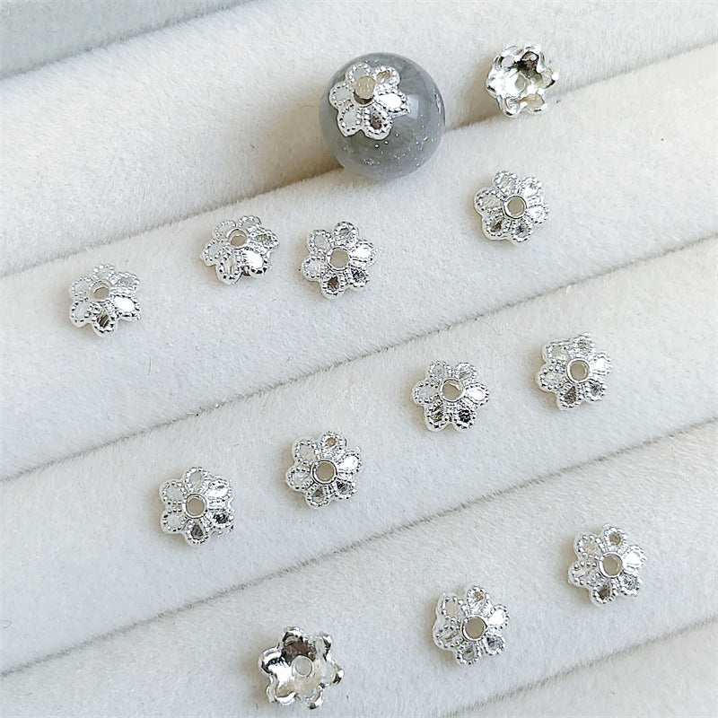 Alloy Flower Bead Caps 5.5 8mm Vintage Six Petal Tibetan 100pcs 2