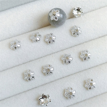 Alloy Flower Bead Caps 5.5 8mm Vintage Six Petal Tibetan 100pcs 2