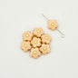 Flower Metal Beads 10mm Baking Painted Cream Two-Color Alloy 20pcs 12