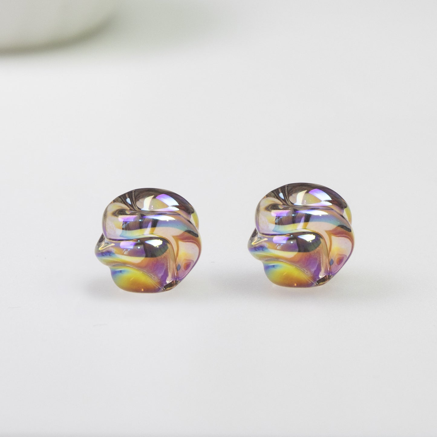 Transparent Twist Acrylic Beads 15mm 16mm Plated Assorted 20pcs 15