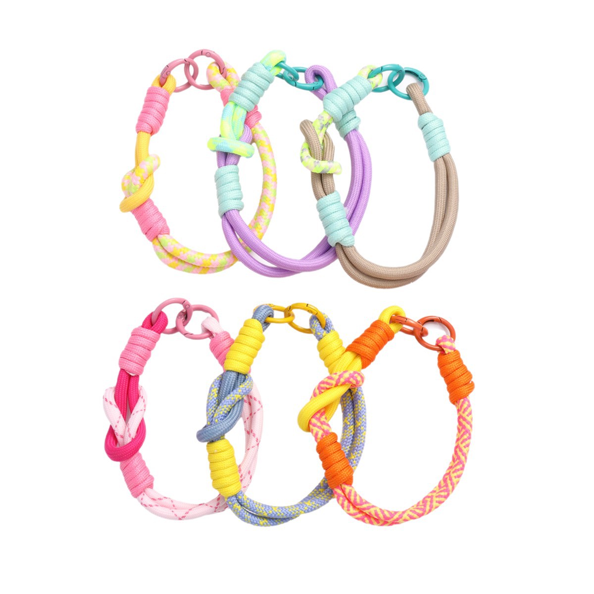 Patterned Macrame Dual Ring Phone Charm Polyester 33cm 2pcs 5