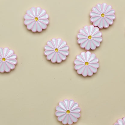 Daisy Metal Beads 13mm Baking Painted Zinc Alloy 20pcs 13