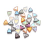 Electroplated Fan-Shaped Glass Beads 10mm Iridescent Pastel 30pcs