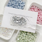 Lampwork Glass Beads Irregular Square 6mm Light Pastel Colors 10pcs 2