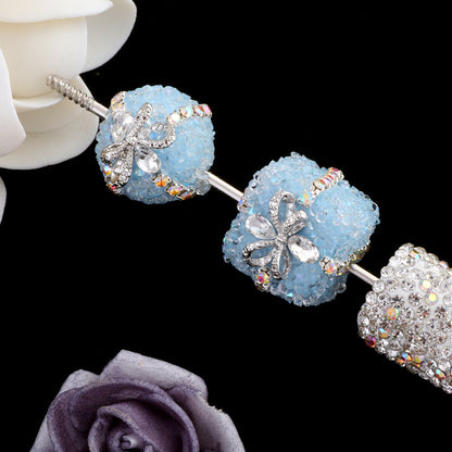 Square Rhinestone Beads 18mm 19mm Imitation Granulated Sugar Gift Box 2pcs 8