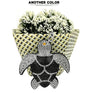 Cartoon Turtle Rhinestone Keychain with Leather Tassel Zinc Alloy 6