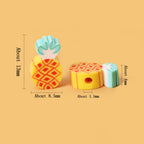 Pineapple Clay Beads 13mm Yellow Geometric Pattern 100pcs 2