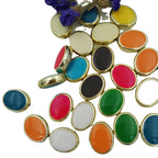 Double-Sided Elliptical Acrylic Beads 20mm Enamel Gold Rim 50pcs 2