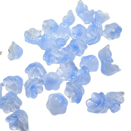 Wind Chime Flower Glass Beads 12mm Transparent Pink 50pcs 5