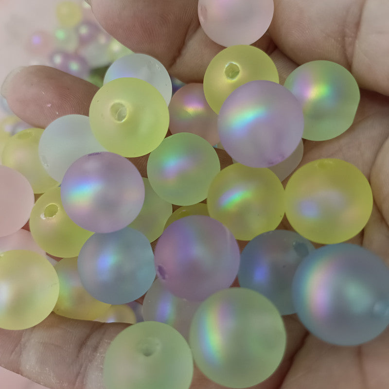 Matte Iridescent Mermaid Acrylic Round Beads 16mm 100pcs 6