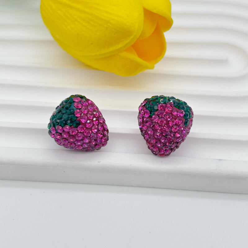 Strawberry Polymer Rhinestone Beads 17mm Colorful Mixed 10pcs 11