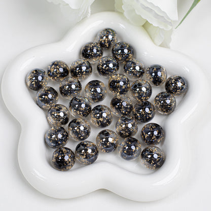 Clear Round Acrylic Beads 12mm 16mm Gold Foil Filled 40pcs 11