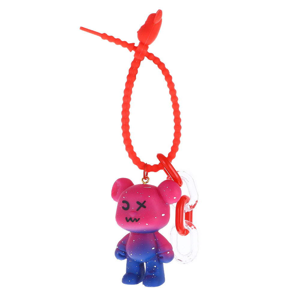 Creative Resin Cartoon Gradient Bear Keychain Metal Material 5