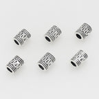 Tube Metal Beads 9mm S Curved Pattern Antique Silver Zinc Alloy 100pcs 2
