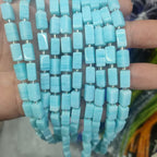 Lampwork Square Glass Beads 6x12mm Nepal Marble Texture 32pcs 6