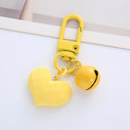Acrylic Resin Heart Keychain Creative Faceted Surface with Bell Charm 2
